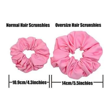 Simnice Oversized Blush Theme Large Hair Scrunchies Satin Elastics Scrunchy Bobbles Soft Hair Bands Hair Ties Hair Accessories Scrunchies for Girls Women，6 Colors