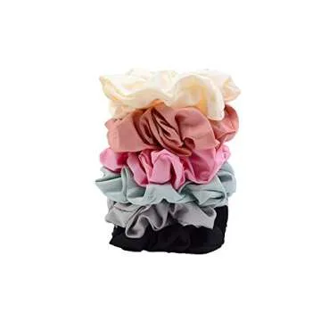 Simnice Oversized Blush Theme Large Hair Scrunchies Satin Elastics Scrunchy Bobbles Soft Hair Bands Hair Ties Hair Accessories Scrunchies for Girls Women，6 Colors