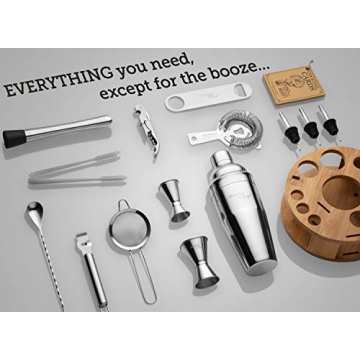 Mixology Cocktail Shaker Set - 15 Piece Home Bartending Kit