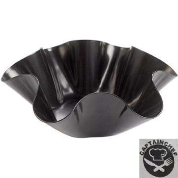 Chefcaptain Tortilla Pan Set Non Stick Steel Taco Salad Bowl Makers Tortilla Shell Maker Extra Thick Steel Set of 4