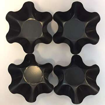 Chefcaptain Tortilla Pan Set Non Stick Steel Taco Salad Bowl Makers Tortilla Shell Maker Extra Thick Steel Set of 4