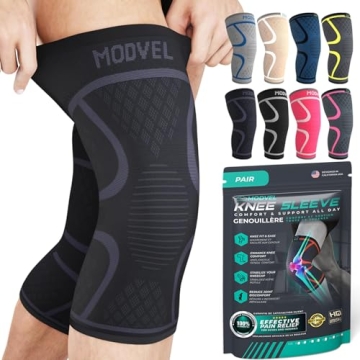 Modvel Compression Knee Brace for Women & Men - 2 Pack Knee Brace for Women Running Knee Pain, Knee ...
