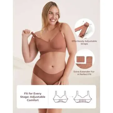 Momcozy Nursing Bras for Breastfeeding, YN21 Seamless Ultra Comfort Maternity Bra, Pregnancy Sleep Bralette