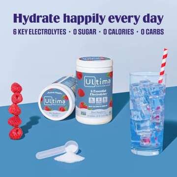 Ultima Replenisher Daily Electrolyte Drink Mix – Blue Raspberry, 90 Serving – Hydration Powder with 6 Key Electrolytes & Trace Minerals – Keto Friendly, Vegan, Non-GMO & Sugar-Free Electrolyte Powder