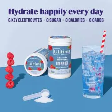 Ultima Replenisher Daily Electrolyte Drink Mix – Blue Raspberry, 90 Serving – Hydration Powder with 6 Key Electrolytes & Trace Minerals – Keto Friendly, Vegan, Non-GMO & Sugar-Free Electrolyte Powder