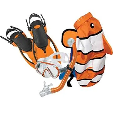 Kids Premium Snorkeling Set - Mask, Fin, Snorkel Gear