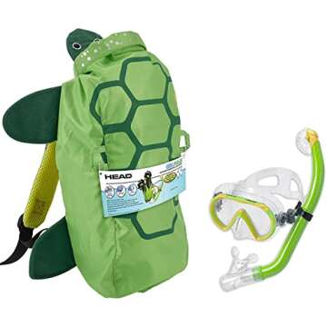 Head by Mares Italian Collection Premium Youth Sea Pals Character Kids Mask Fin Snorkel Set Snorkeling Gear - Ultra-Clear Tempered Glass Lens Snorkeling Set