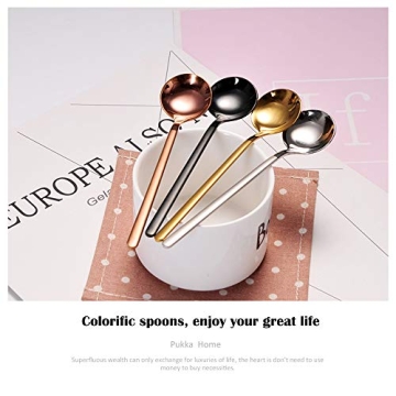 6 PCS Gold-Plated Stainless Steel Spoons Set for Dining
