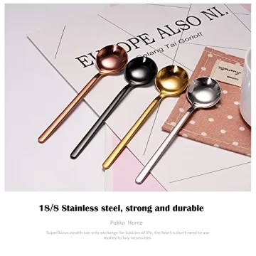 6 PCS Gold-Plated Stainless Steel Spoons Set for Dining
