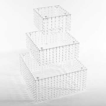 Stylish 3 Tier Crystal Chandelier Cake Stand