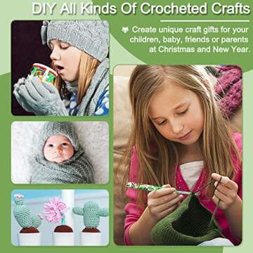 Coopay Warm Crochet Hooks Crocheting, Extra Long Crochet Hook Set for Arthritic Hands, 2.25mm to 8.0mm, 12 pcs Crochet Kit Ergonomic Grips for DIY Craft Yarn, Animal Pattern