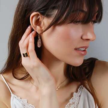 Stunning Simulated Druzy Drop Earrings - Lightweight Glamour