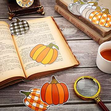 Zonon 90 Pcs Classic Pumpkin Thanksgiving Cutouts Classroom Bulletin Board Decoration for Office Classroom Party Bulletin Board Wall Chalkboard Home Decor