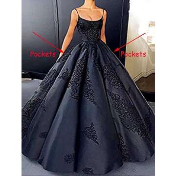 Mouccy Puffy Red Quinceanera Dresses Ball Gown for Women Spaghetti Straps Embroidery Satin Prom Dresses with Pockets 2023 6