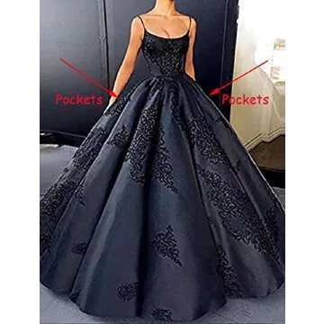 Mouccy Puffy Red Quinceanera Dresses Ball Gown for Women Spaghetti Straps Embroidery Satin Prom Dresses with Pockets 2023 6