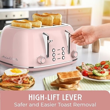 Mueller Retro 4 Slice Toaster with Extra Wide Slots and Bagel Function