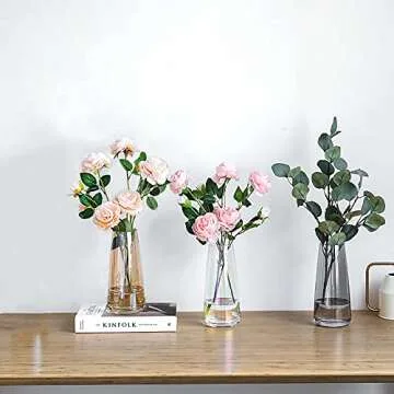 FANTESTICRYAN Irised Crystal Clear Glass Vase - Elegant Home Decor