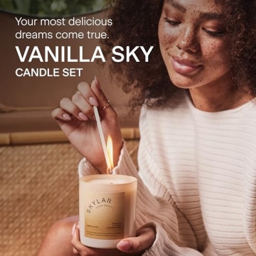 Skylar Vanilla Sky Candle Gift Set - Eco-Friendly & Luxurious