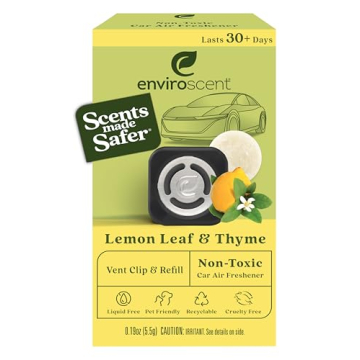 Enviroscent Non-Toxic Car Air Freshener (Lemon Leaf & Thyme) Car Air Freshener Infused with Essentia...