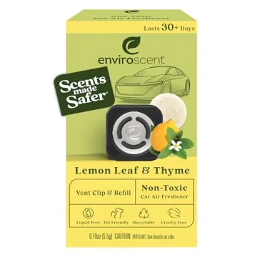Enviroscent Lemon Leaf & Thyme Non-Toxic Car Air Freshener | Lasts Over 30 Days
