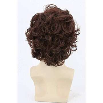Topcosplay Dark Brown Short Curly Layered Costume Wig