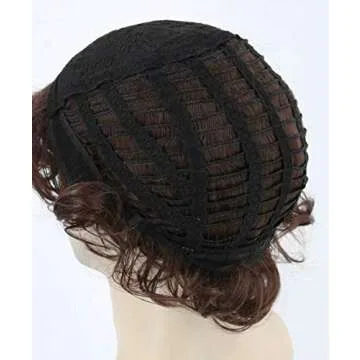 Topcosplay Dark Brown Short Curly Layered Costume Wig