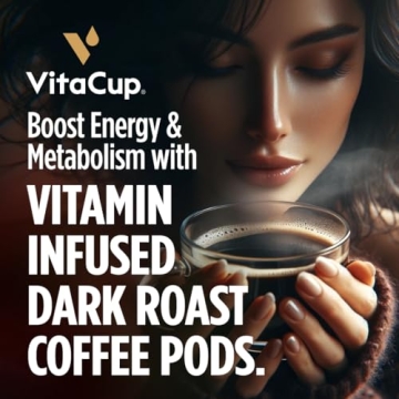 VitaCup Energy Dark Roast Coffee Pods for Vitality