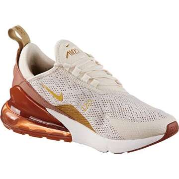 Nike Womens W Air Max 270 Light Cream/Metallic Gold Ah6789 203 Size - 9.5W