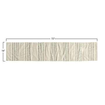 Creative Co-Op Grey Striped Table Runner for Entertaining