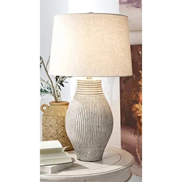 Elegant Antiqued Beige Table Lamp for All Decor Styles