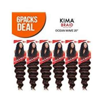 Harlem125 Synthetic Hair Braids Kima Braid Ocean Wave 20 (6-Pack, 1B) by Harlem 125