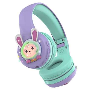 Riwbox RB-7S Kids Headphones with LED Lights and Mic