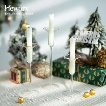 Elegant Hewory Glass Taper Candle Holders for Any Event