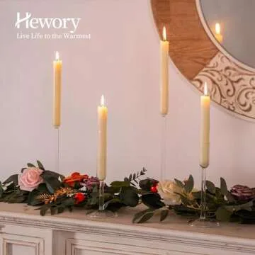 Elegant Hewory Glass Taper Candle Holders for Any Event
