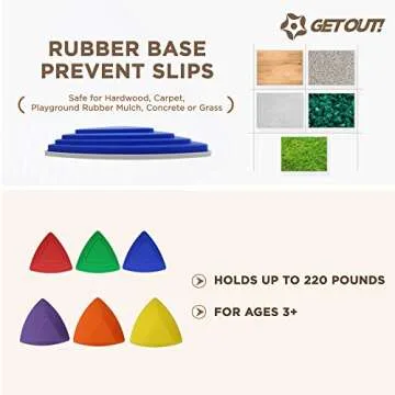 Get Out! Kids Stepping Stones 6-Pack - Balance and Eye Coordination Toy Training Tool for Children & Physical Therapy