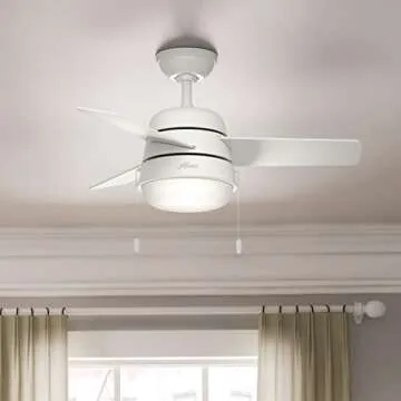 Hunter Aker Indoor Ceiling Fan with LED Light and Pull Chain