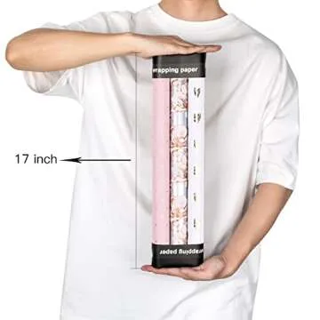 MAYPLUSS Valentine's Day Wrapping Paper - 3 Rolls