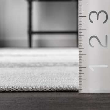 nuLOOM 4' x 6' SpinClean Machine Washable Stain-Resistant Area Rug with Non Slip Backing, Low Profil...