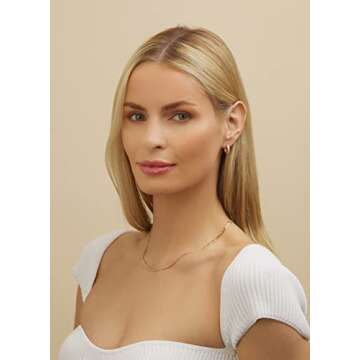 Barzel 18K Gold Plated Cubic Zirconia Huggie Cuff Earrings with Round Stones (Gold Round)