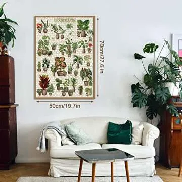Vintage Houseplant Puzzle 1000 Pieces Perfect for Nature Lovers