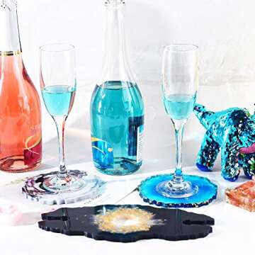 ANNCARY Silicone Resin Tray Molds Kit, 17pcs Wine Holder Mould Epoxy Molds, Silicon Fruit Tray Wine Rack Silicone Resin Molds&Resin Tray Casting Molds for DIY Table Decoration