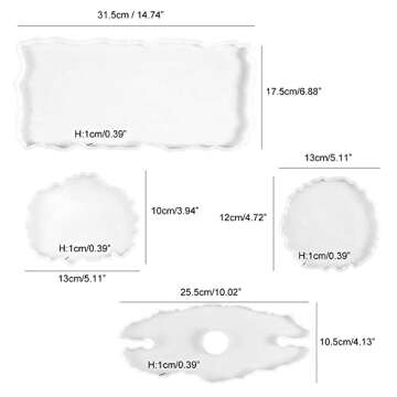 ANNCARY Silicone Resin Tray Molds Kit, 17pcs Wine Holder Mould Epoxy Molds, Silicon Fruit Tray Wine Rack Silicone Resin Molds&Resin Tray Casting Molds for DIY Table Decoration