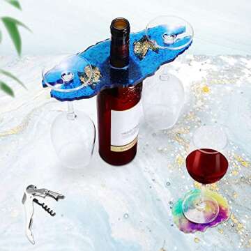 ANNCARY Silicone Resin Tray Molds Kit, 17pcs Wine Holder Mould Epoxy Molds, Silicon Fruit Tray Wine Rack Silicone Resin Molds&Resin Tray Casting Molds for DIY Table Decoration