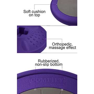 Studico ActiveChairs Kids Wobble Chair, Flexible Elementary Classroom Seating, Improves Focus, Posture and Helps ADHD/ADD, Sensory Desk Chairs, Pre-Teen 17.75" Active Fidget Chairs, Ages 7-12, Purple