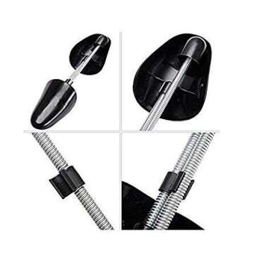 QUUPY 4 Pairs Adjustable Length Adult Shoe Tree Stretcher Boot Holder Shaper Support For Men Size Plastic Practical Portable Shoe Support Good Shape Shoe Tree With Tension Spring Coil