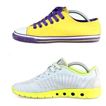 QUUPY 4 Pairs Adjustable Length Adult Shoe Tree Stretcher Boot Holder Shaper Support For Men Size Plastic Practical Portable Shoe Support Good Shape Shoe Tree With Tension Spring Coil