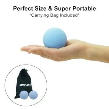 Hard Lacrosse Ball Massage Ball Therapy. Firm Trigger Point Massager Tool for Deep Tissue Yoga Physiotherapy Myofascial Release Muscle Relax Plantar Fasciitis Pain Relief (2 Pack) (Blue)