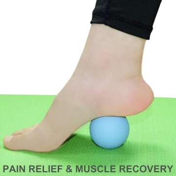 Hard Lacrosse Ball Massage Ball Therapy. Firm Trigger Point Massager Tool for Deep Tissue Yoga Physiotherapy Myofascial Release Muscle Relax Plantar Fasciitis Pain Relief (2 Pack) (Blue)