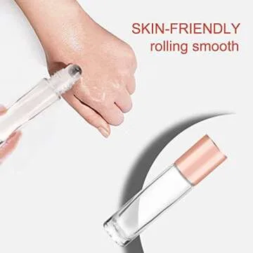 BOSMIOW 10ml(1/3oz) Glass Roller Bottles 20 Packs Essential Oil Roller Bottles Glass Roll On Bottles For Essential Oils Perfume Aromatherapy With Stainless Steel Roller Balls