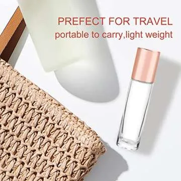 BOSMIOW 10ml(1/3oz) Glass Roller Bottles 20 Packs Essential Oil Roller Bottles Glass Roll On Bottles For Essential Oils Perfume Aromatherapy With Stainless Steel Roller Balls